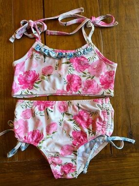 SweetHoney Pink Floral Two-Piece Swim Set